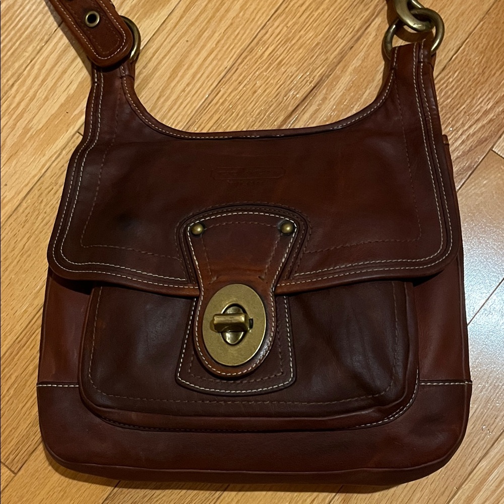 Coach 10325 Vintage Legacy Crescent Hippie Vachetta Leather Crossbody Saddle Bag